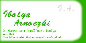 ibolya arnoczki business card